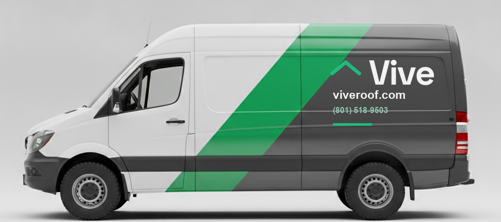 The Vive service van in white, emerald and charcoal